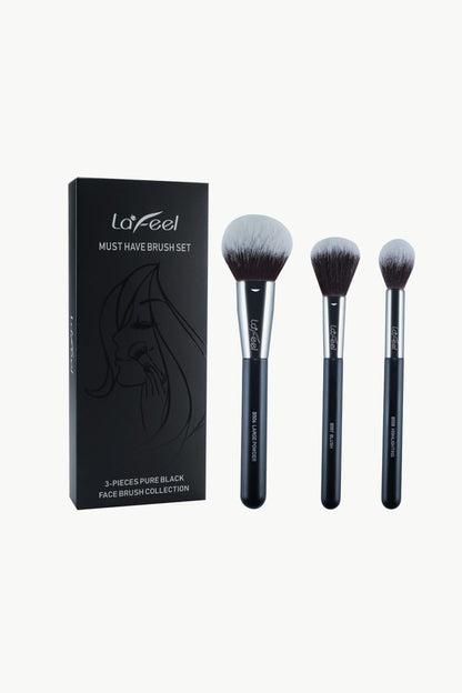 Lafeel Pure Black Collection Makeup Brush Set