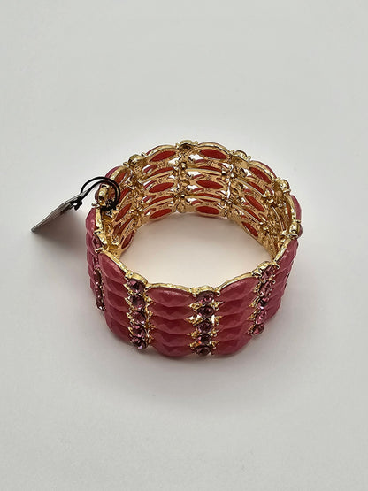 Pink and Gold Acrylic Bracelet