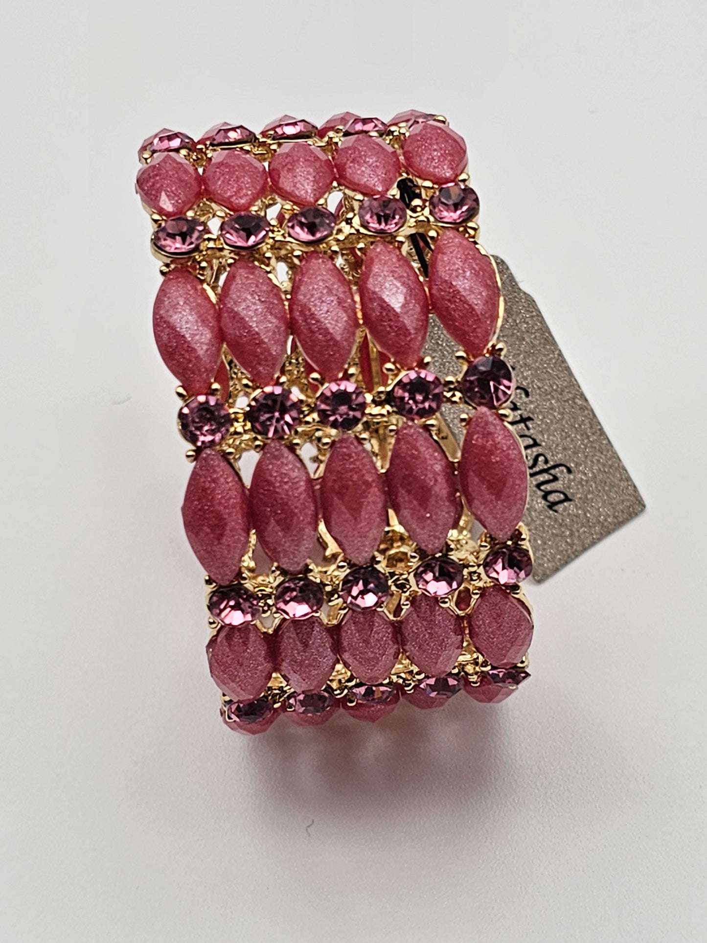 Pink and Gold Acrylic Bracelet