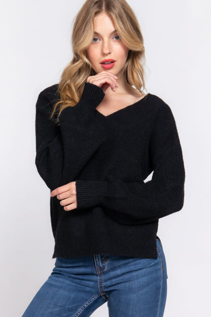 Double V-neck Sweater