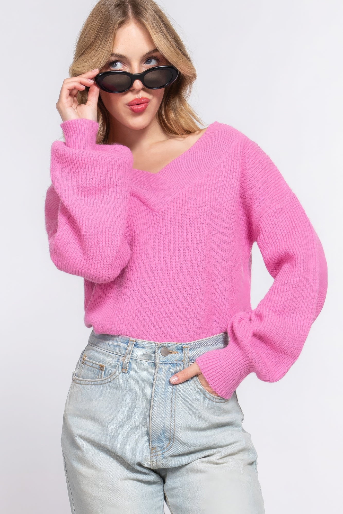 Double V-neck Sweater