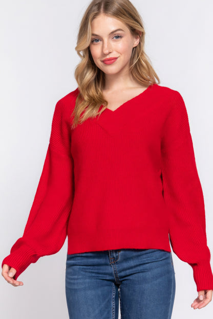 Double V-neck Sweater