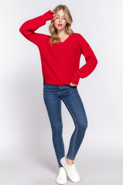 Double V-neck Sweater