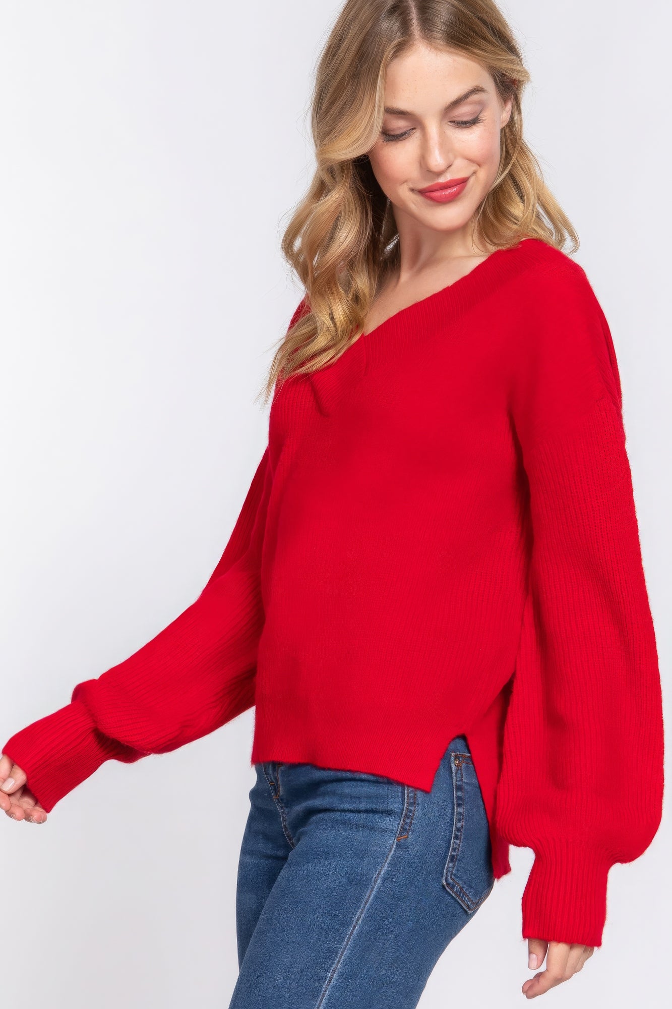 Double V-neck Sweater