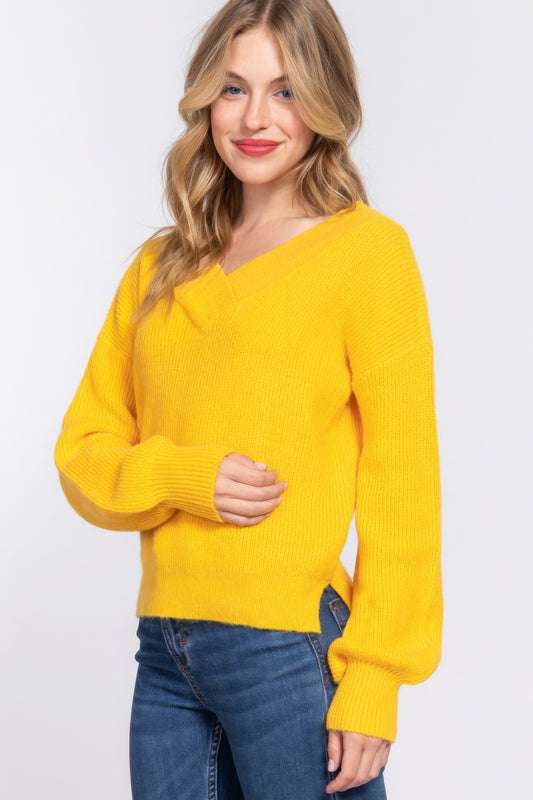 Double V-neck Sweater