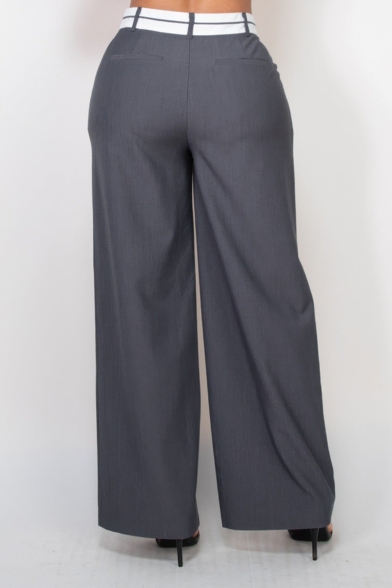 Pleated Double Waistband Pants