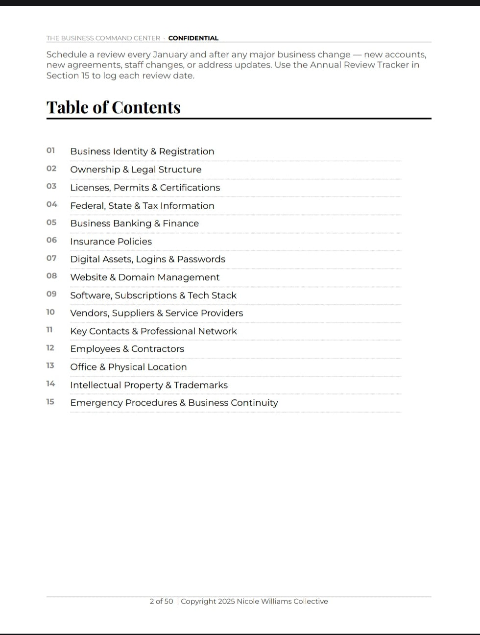 The Business Command Center (downloadable)